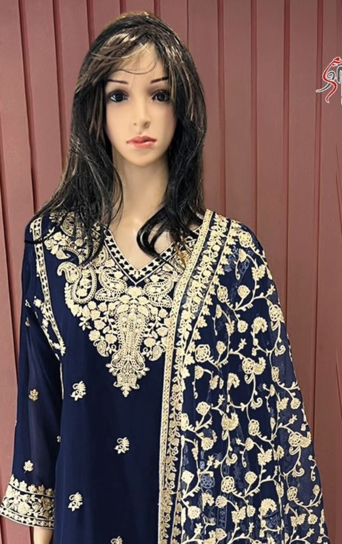 blue dress design in pakistan Rafia Chiffon Occasions - Pakistani Women's