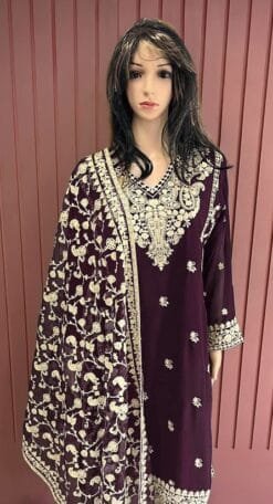 Pakistani Dress Designers - Brown Pakistani Suits
