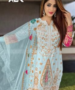Pakistani Dress Designing - Blue Colour Pakistani Suits