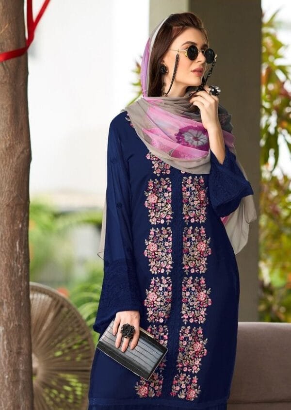 Pakistani Dress For Party - Blue Colour Pakistani Suits