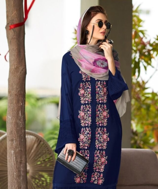 Pakistani Dress For Party - Blue Colour Pakistani Suits