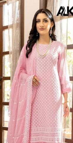 Pakistani Dress For Women - Light Pink Colour Pakistani Suits
