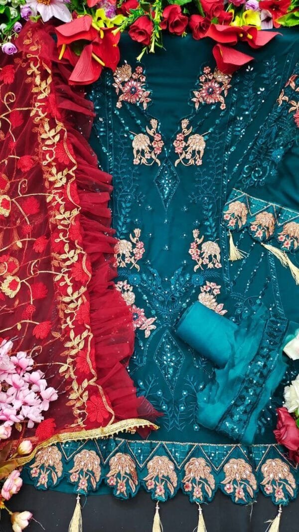 Pakistani Dress Party - Green Colour Pakistani Suits