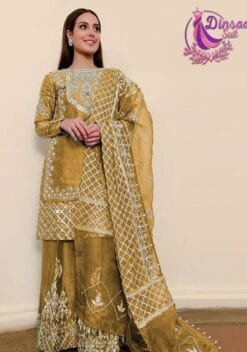 Pakistani Dress Sharara - Golden Colour Pakistani Suits