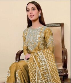 Pakistani Dress Sharara - Golden Colour Pakistani Suits