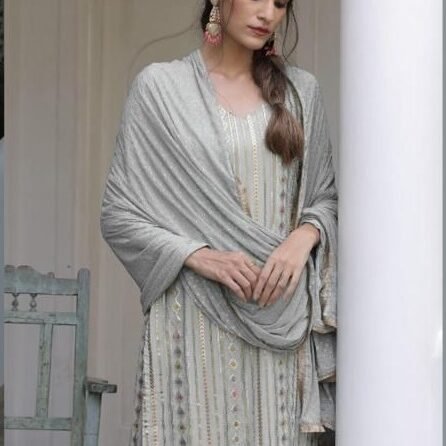 slim fit dress slacks Buy Grey Silver Embroidery Pakistani Pant Style Suit Online in UK