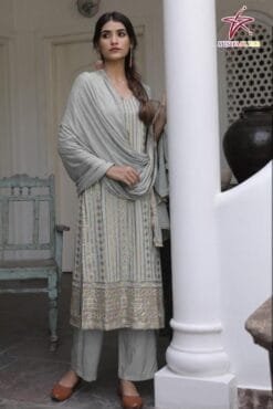 Pakistani Dress Shopping Online -Gray Colour Pakistani Suits