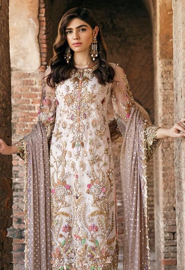 Pakistani Suits Designs -Cream Colour Pakistani Suits