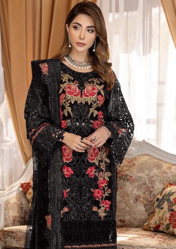 Pakistani dresses black colour sale