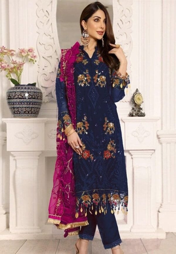Pakistani Suits In Delhi - Blue Colour Pakistani Suits