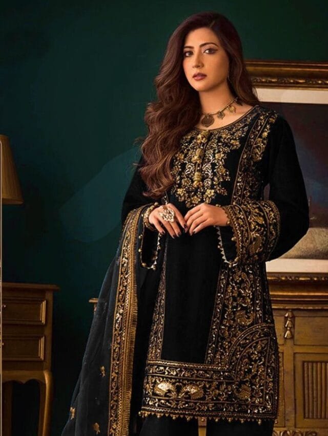 Pakistani Suits Online - Black Colour Pakistani Suits