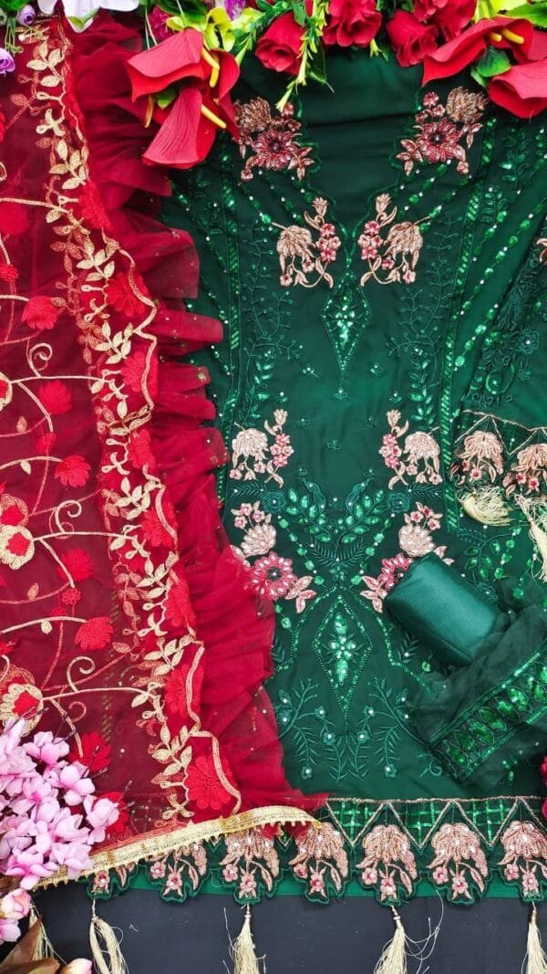 Pakistani Suits Wedding - Green Colour Pakistani Suits