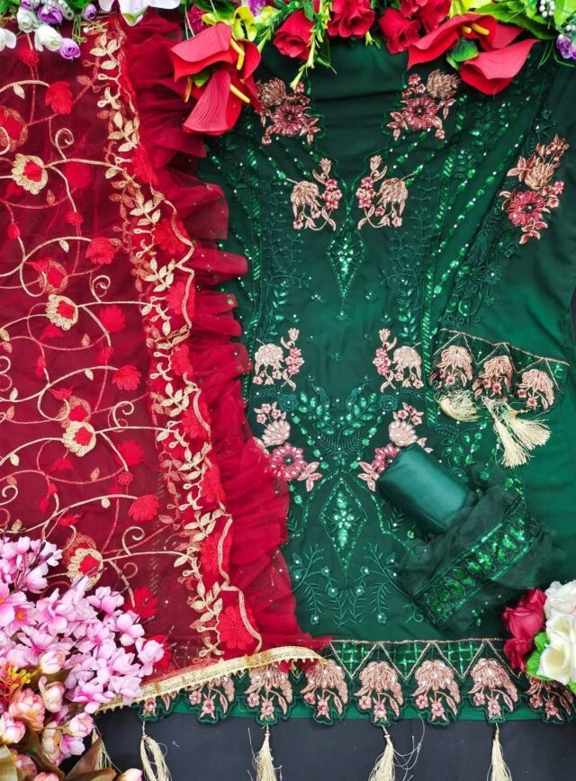 Pakistani Suits Wedding - Green Colour Pakistani Suits