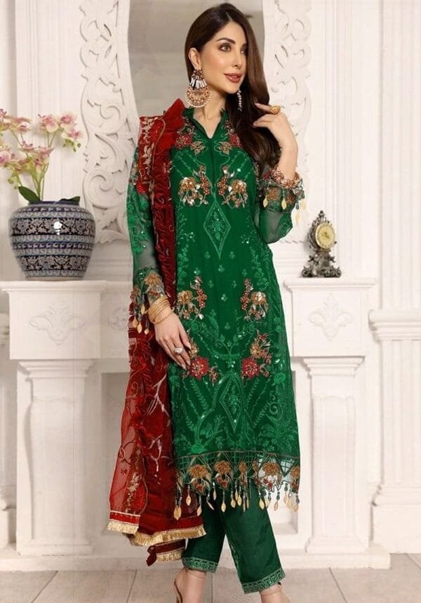Pakistani Suits Wedding - Green Colour Pakistani Suits