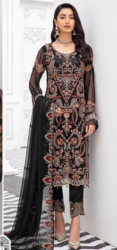 Party Wear Pakistani Dress - Black Colour Pakistani Suits - SareesWala.com