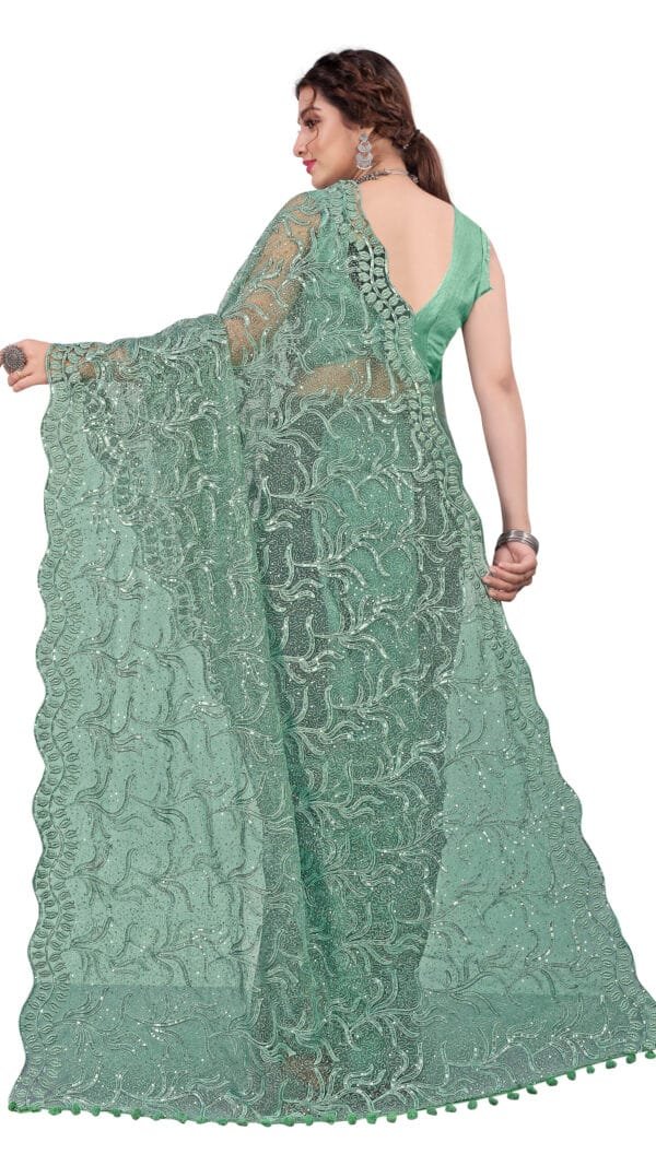 Petticoat For Saree Online Light Green Colour Saree - Designer Sarees Rs 500 to 1000