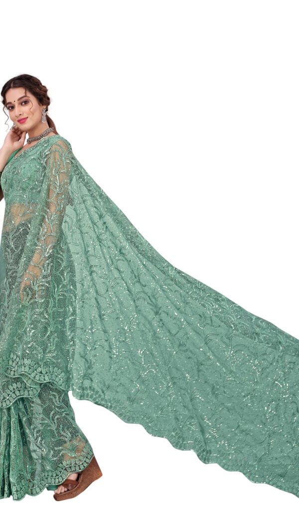 Petticoat For Saree Online Light Green Colour Saree - Designer Sarees Rs 500 to 1000