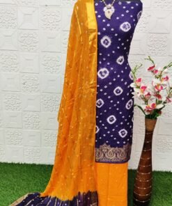 Pure Silk Bandhani Dress Material - Bandhani Dress Material