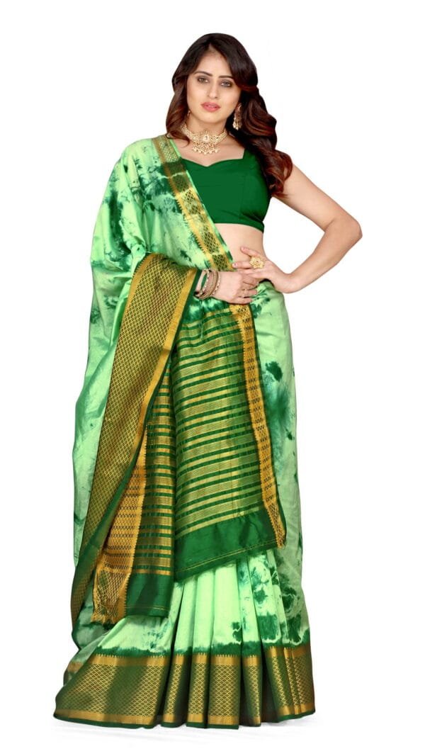 Ready To Wear Saree Online Shopping Green Colour Saree - Designer Sarees Rs 500 to 1000