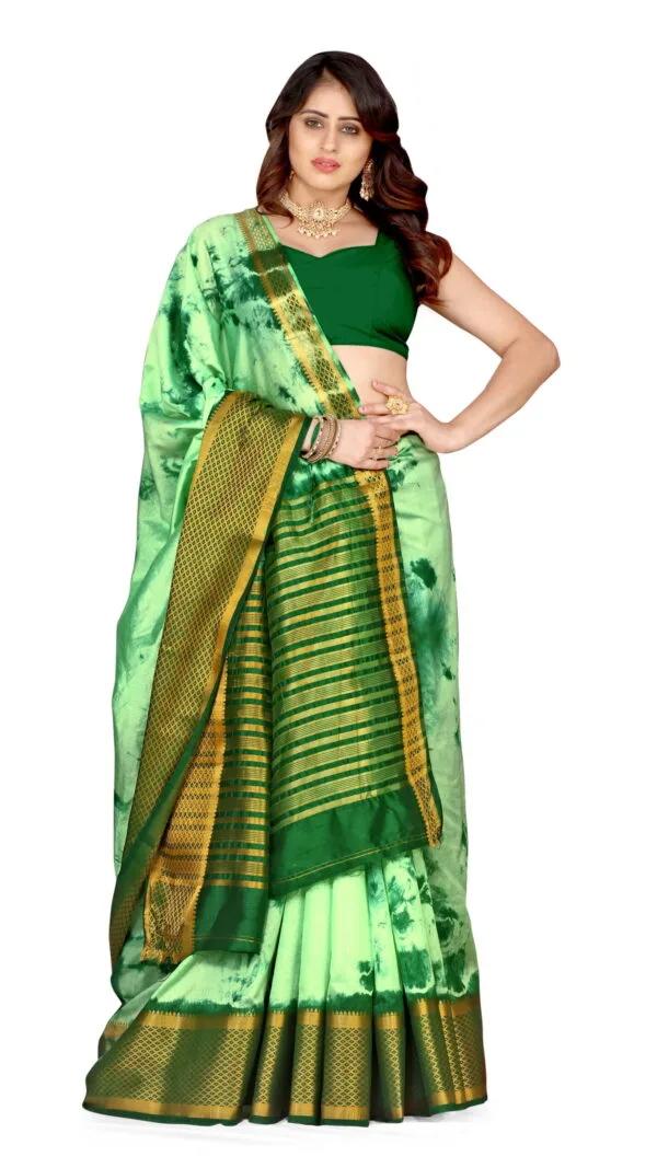 Ready To Wear Saree Online Shopping Green Colour Saree - Designer Sarees Rs 500 to 1000