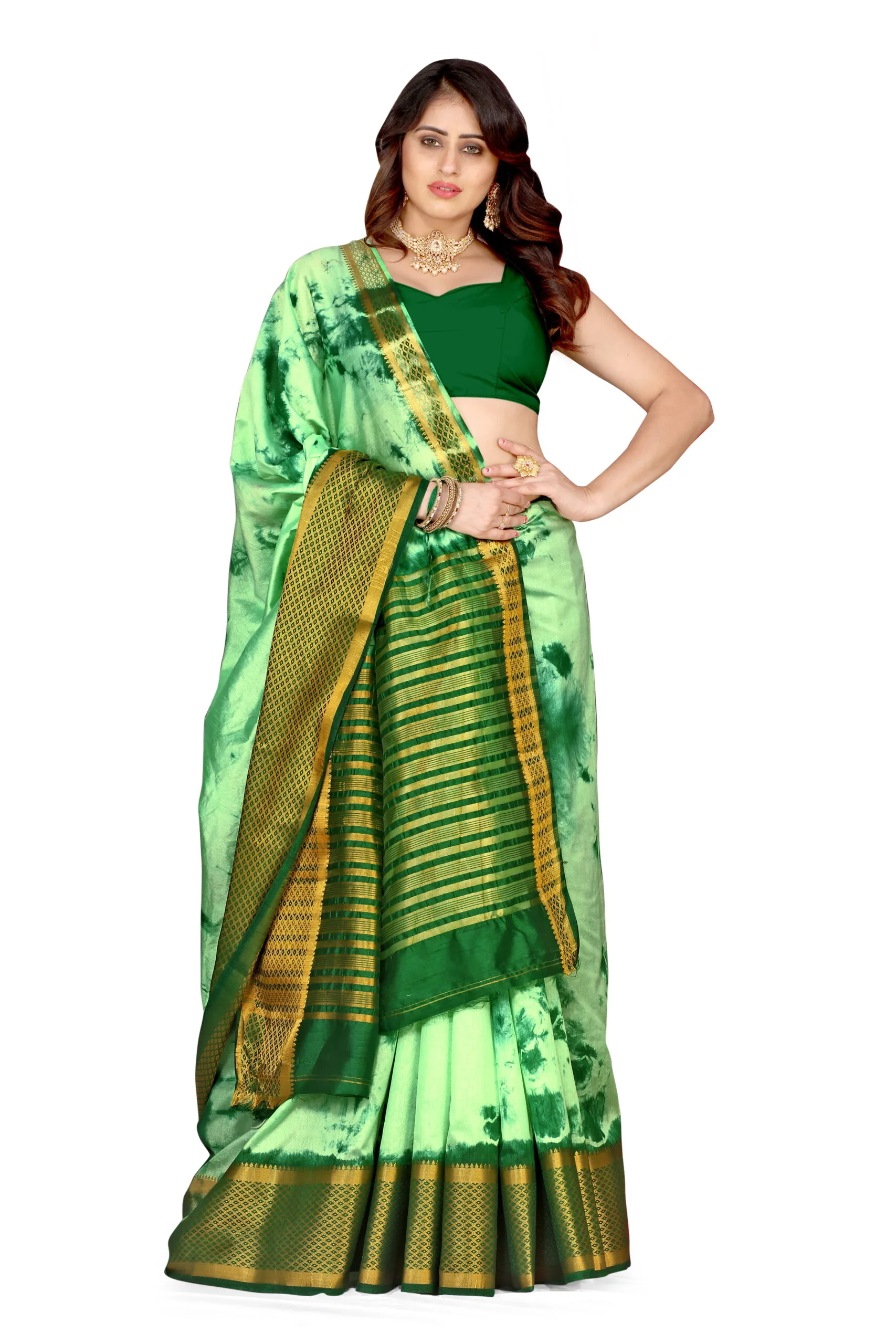 Ready To Wear Saree Online Shopping Green Colour Saree - Designer Sarees Rs 500 to 1000
