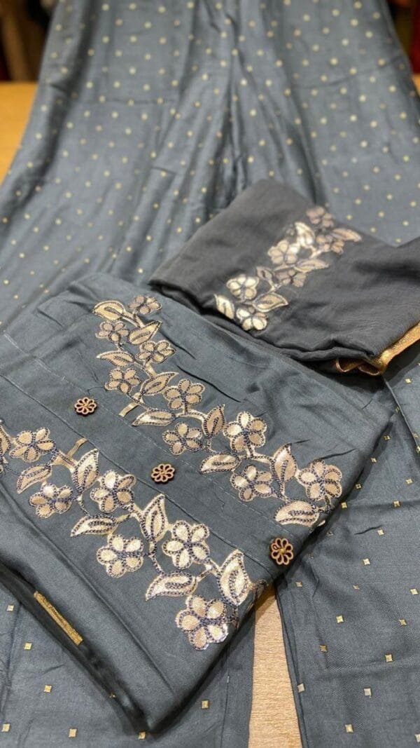 Salwar Suit Cotton Gray - Salwar Suit