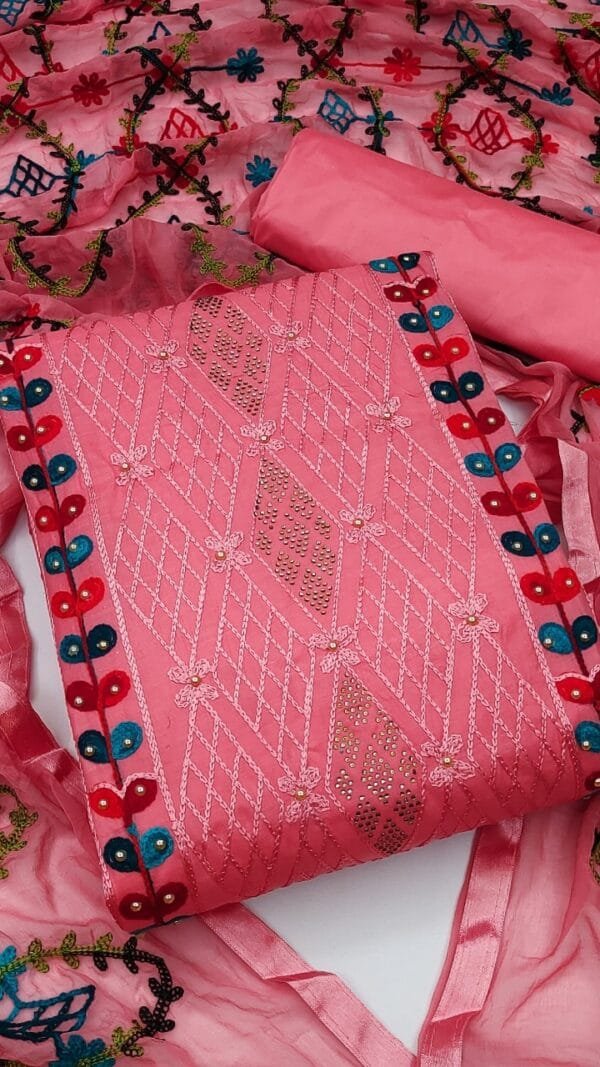 Salwar Suit Material Cotton With Work- Salwar Suit