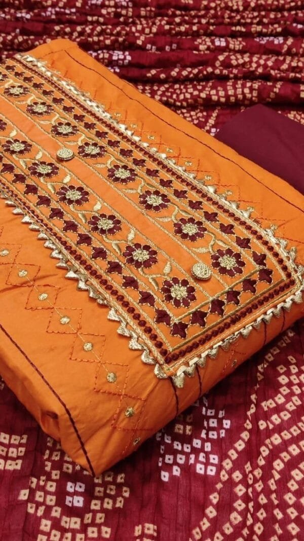 Salwar Suit Neck Design -Orange Colour Salwar Suit