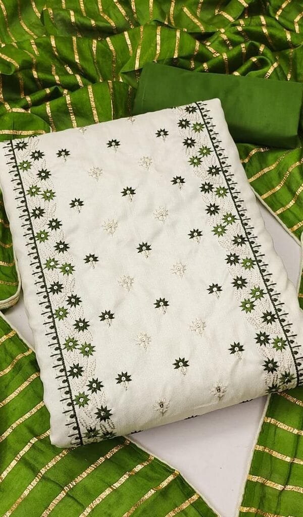 Salwar Suit Piece - White Colour Salwar Suit