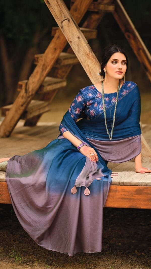 Saree In Online Blue Colour Saree - Designer Sarees Rs 500 to 1000