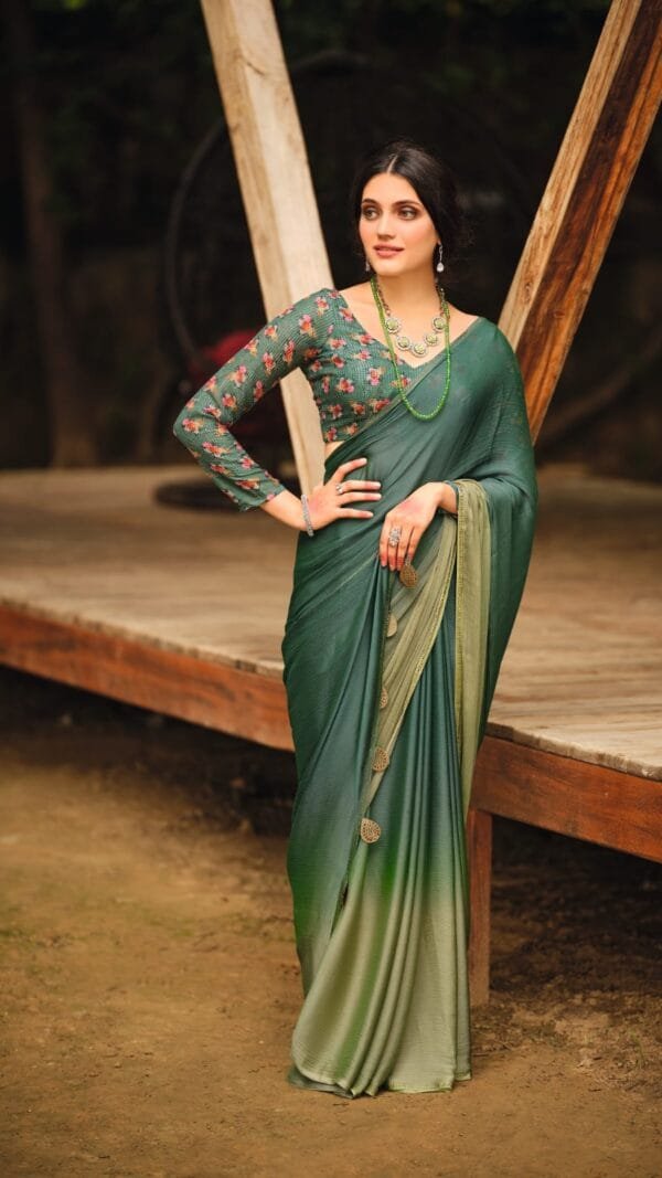 Saree In Online India Green Colour Saree - Designer Sarees Rs 500 to 1000