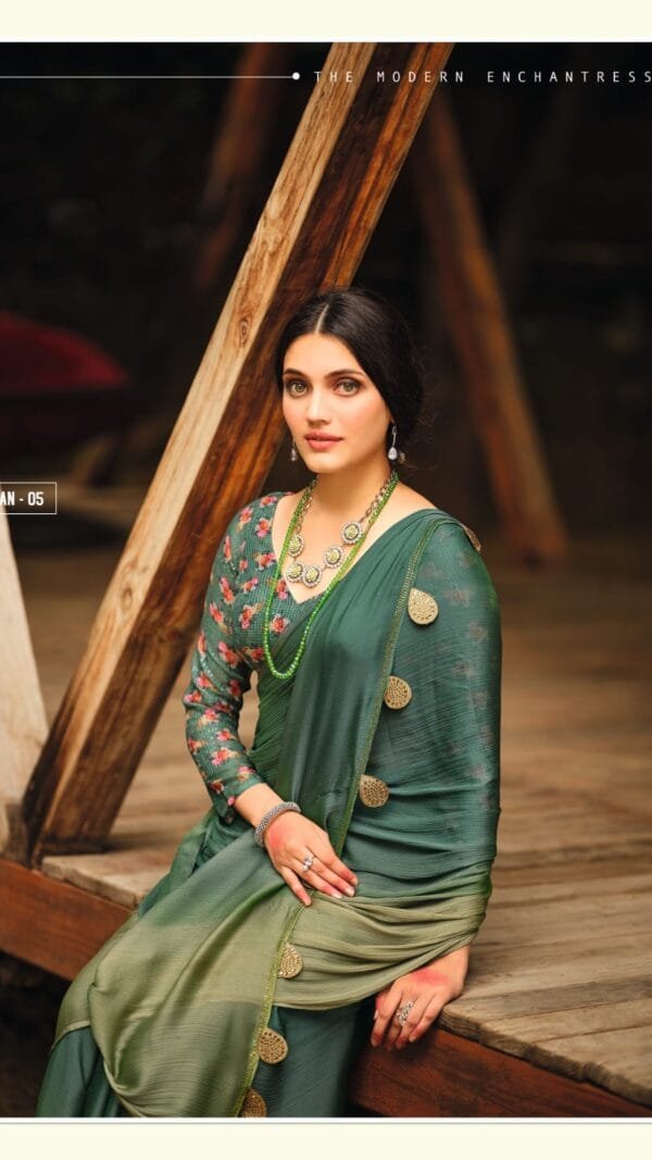 Saree In Online India Green Colour Saree - Designer Sarees Rs 500 to 1000