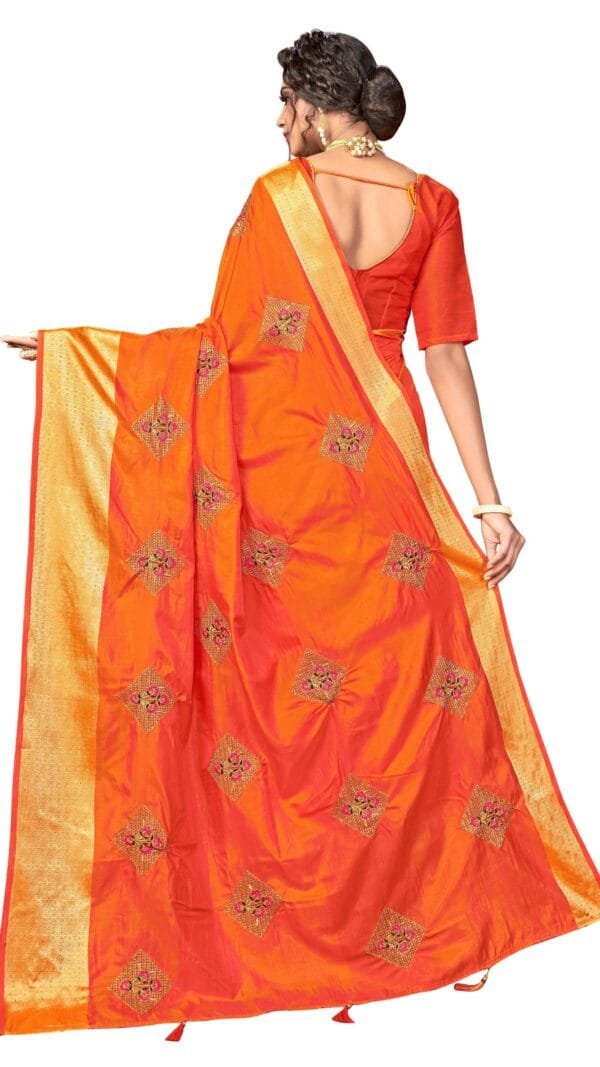 Saree In Online Orange Colour Saree - Designer Sarees Rs 500 to 1000