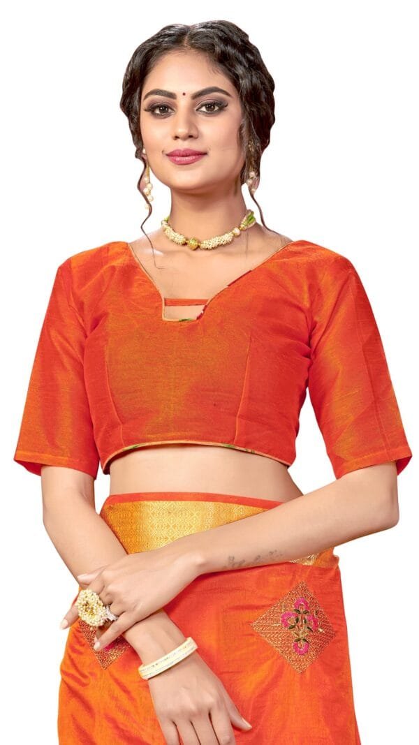 Saree In Online Orange Colour Saree - Designer Sarees Rs 500 to 1000