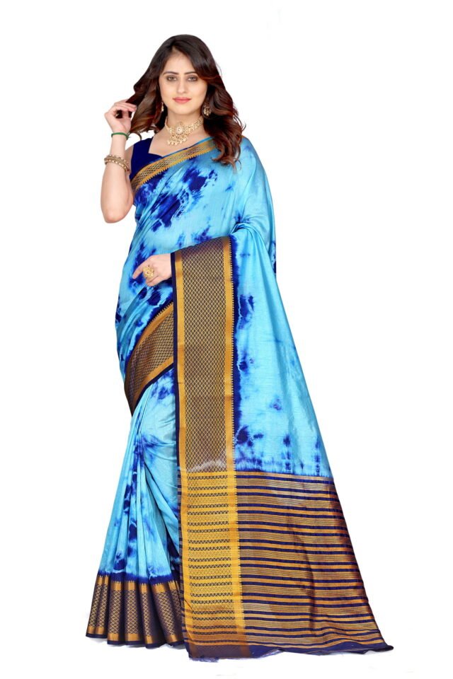 Saree Online App Sky Blue Colour Saree - Designer Sarees Rs 500 to 1000