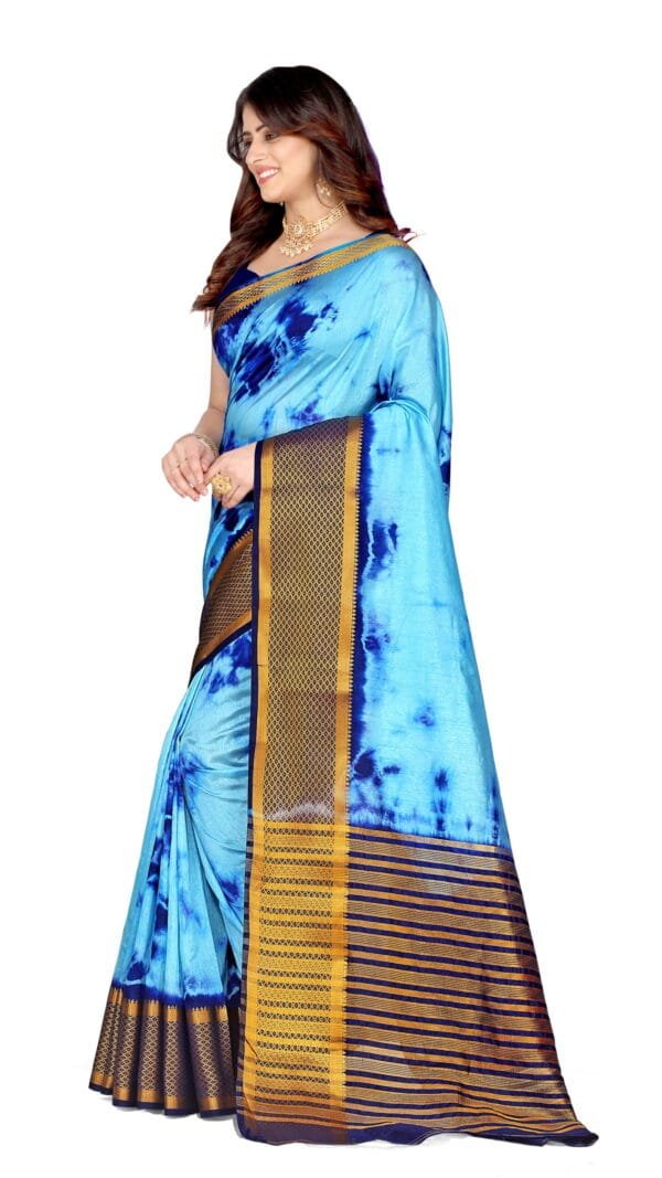 Saree Online App Sky Blue Colour Saree - Designer Sarees Rs 500 to 1000