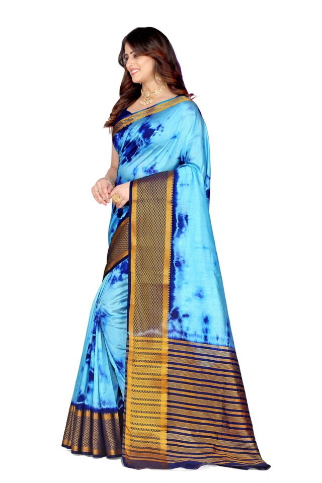 Saree Online App Sky Blue Colour Saree - Designer Sarees Rs 500 to 1000