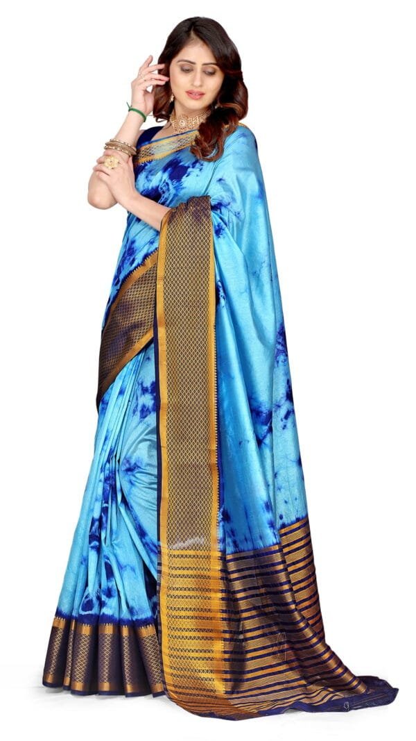 Saree Online App Sky Blue Colour Saree - Designer Sarees Rs 500 to 1000