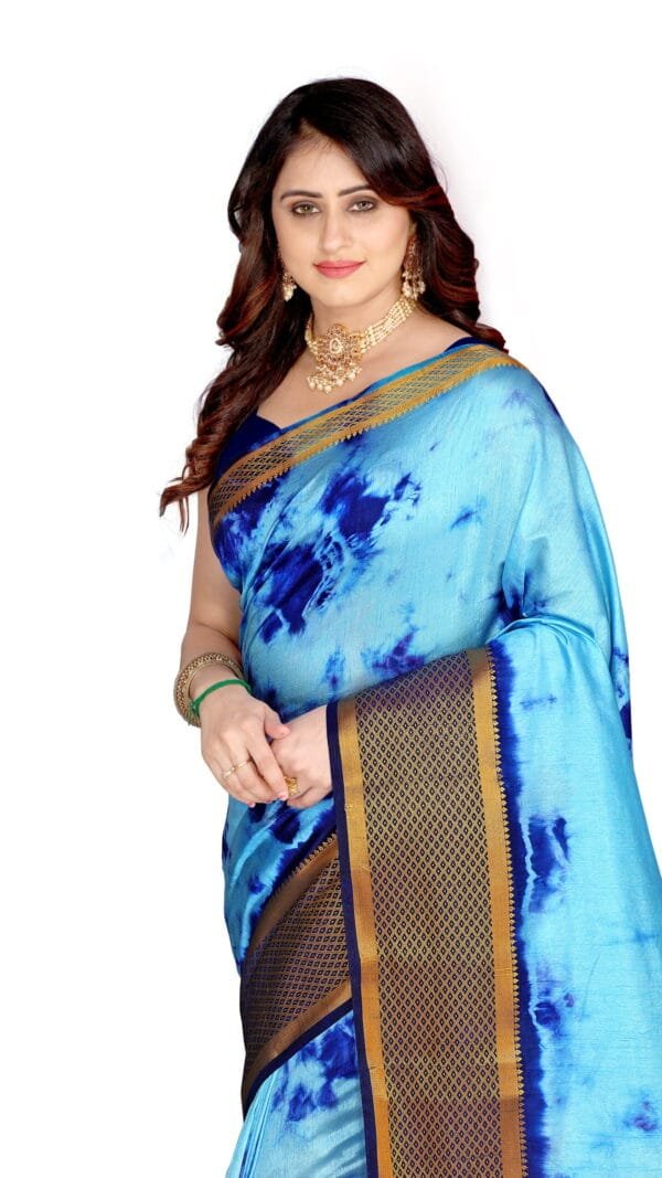Saree Online App Sky Blue Colour Saree - Designer Sarees Rs 500 to 1000