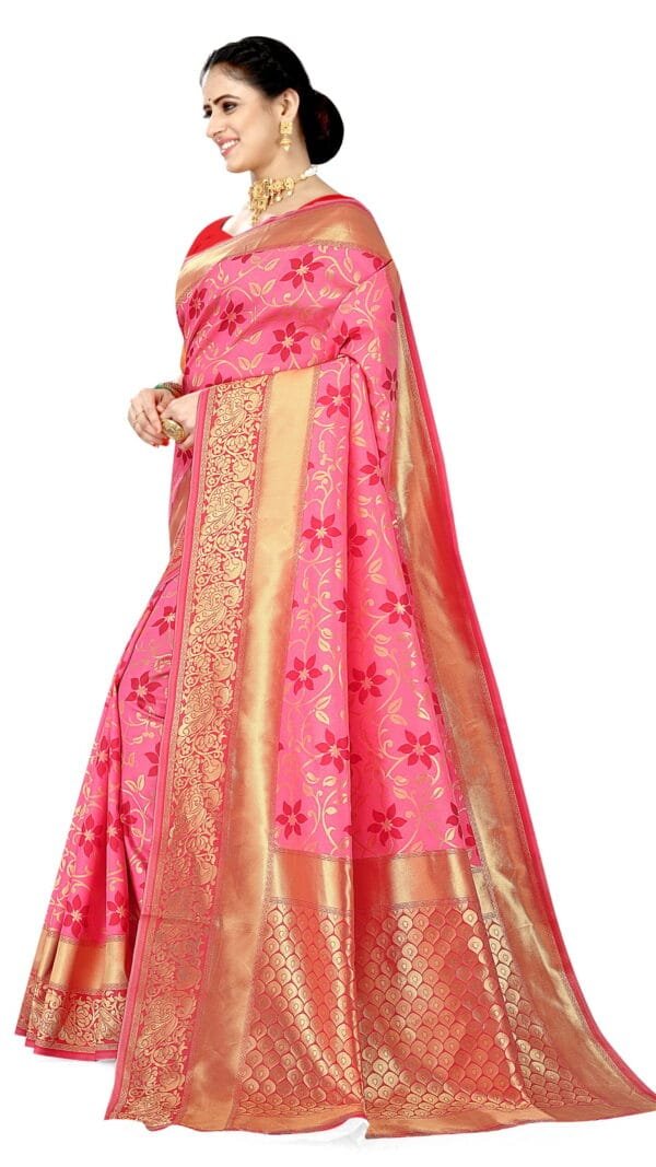 Saree Online Best Website Pink Colour Saree - Designer Sarees Rs 500 to 1000