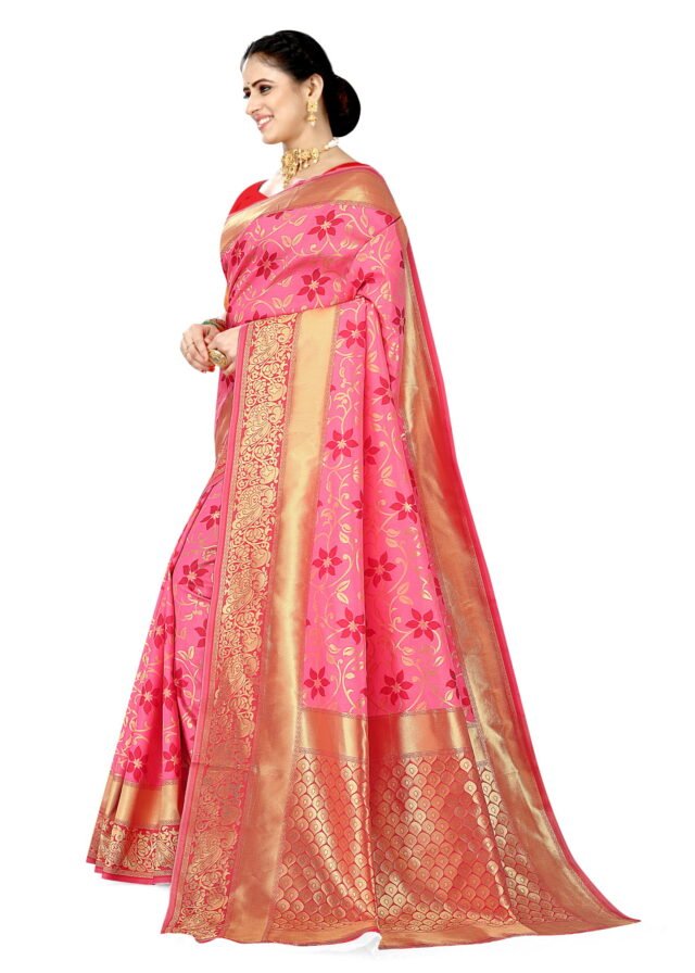 Saree Online Best Website Pink Colour Saree - Designer Sarees Rs 500 to 1000