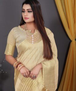 Saree Online Chiffon White Colour Saree - Designer Sarees Rs 500 to 1000