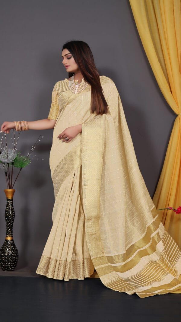 Saree Online Chiffon White Colour Saree - Designer Sarees Rs 500 to 1000