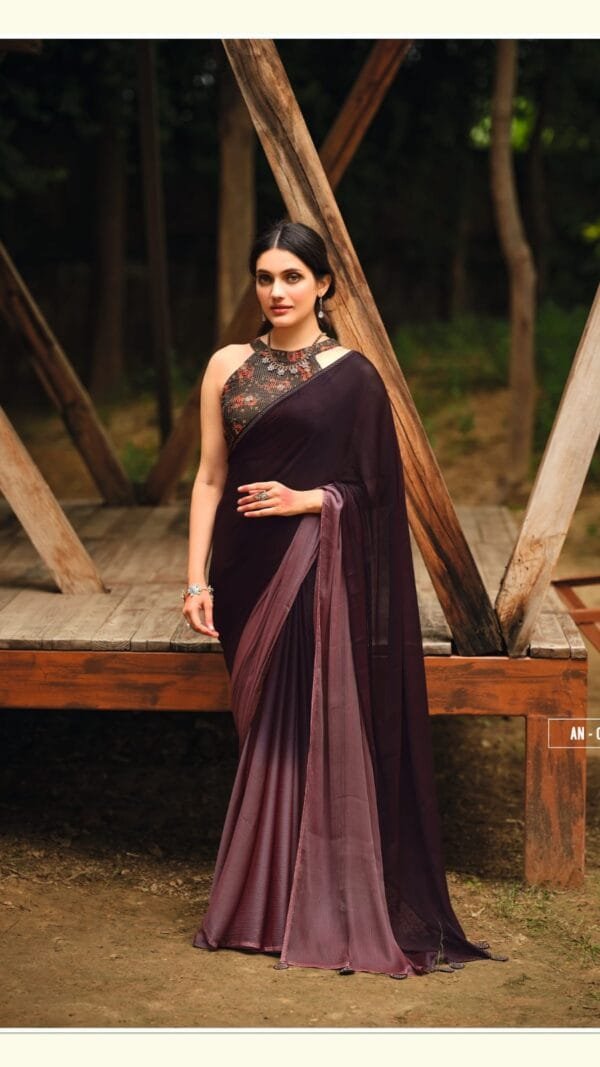 Saree Online Designer Brown Colour Saree - Designer Sarees Rs 500 to 1000