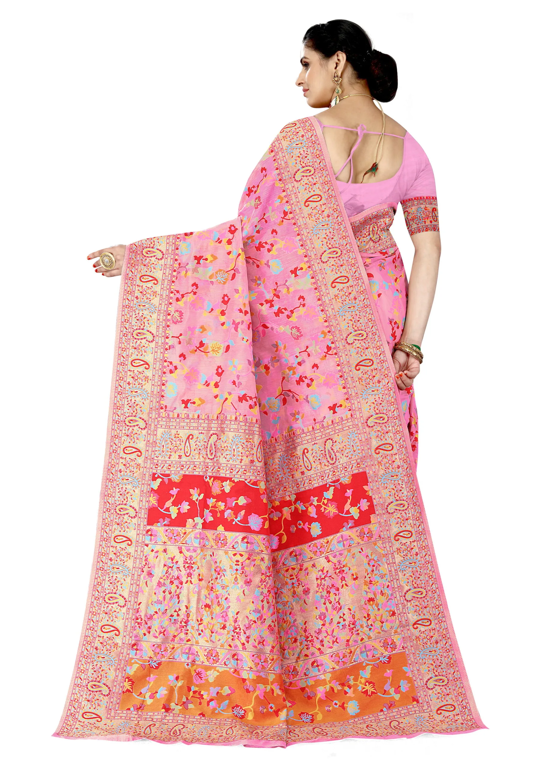 Saree Online Designer Pink Colour Saree - Designer Sarees Rs 500 to 1000