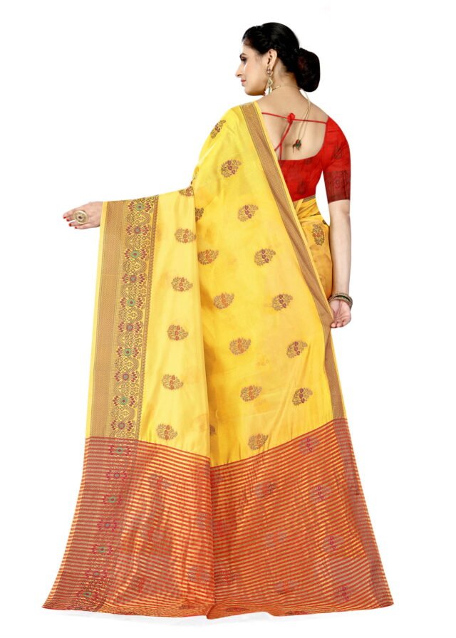 Saree Online For Party Brown Yellow Colour Saree - Designer Sarees Rs 500 to 1000