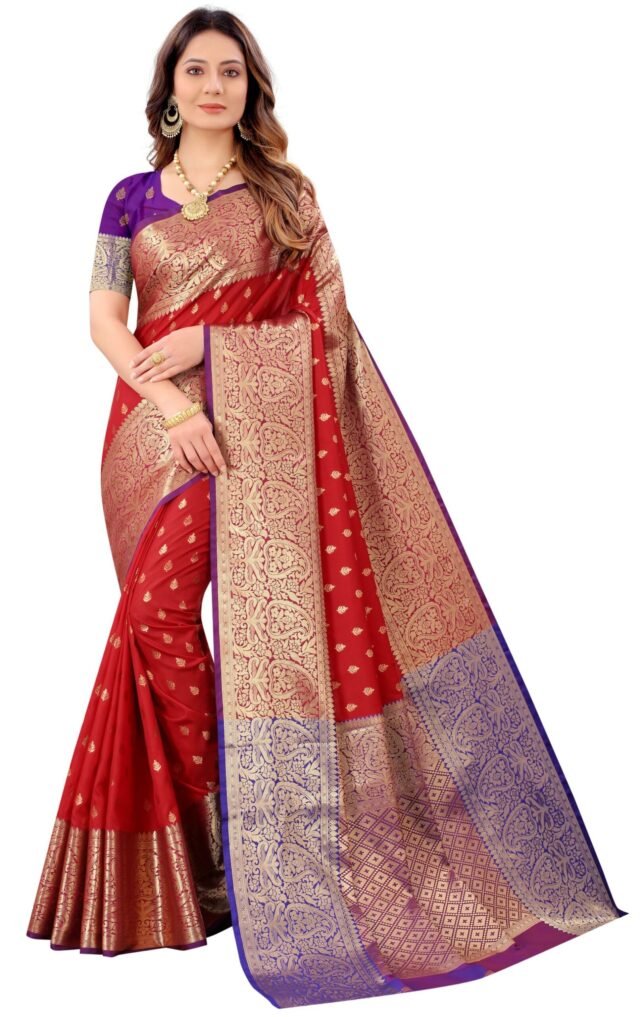 Saree Online Kolkata Red Colour Saree - Designer Sarees Rs 500 to 1000