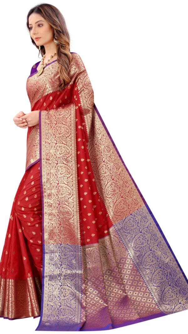 Saree Online Kolkata Red Colour Saree - Designer Sarees Rs 500 to 1000