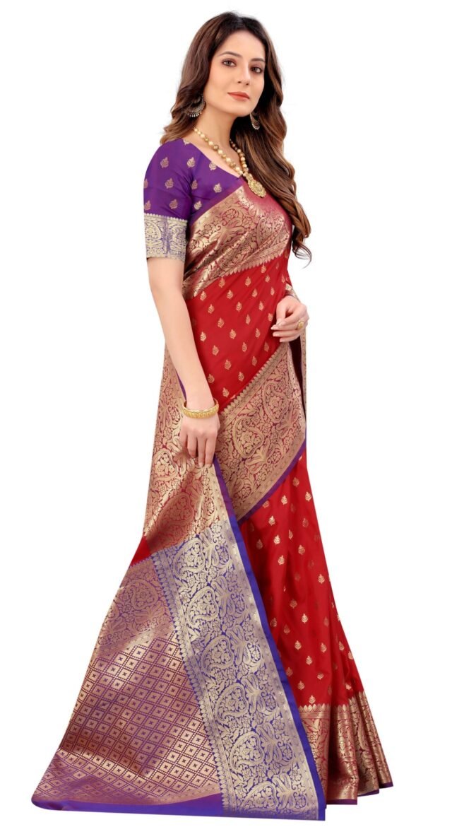 Saree Online Kolkata Red Colour Saree - Designer Sarees Rs 500 to 1000