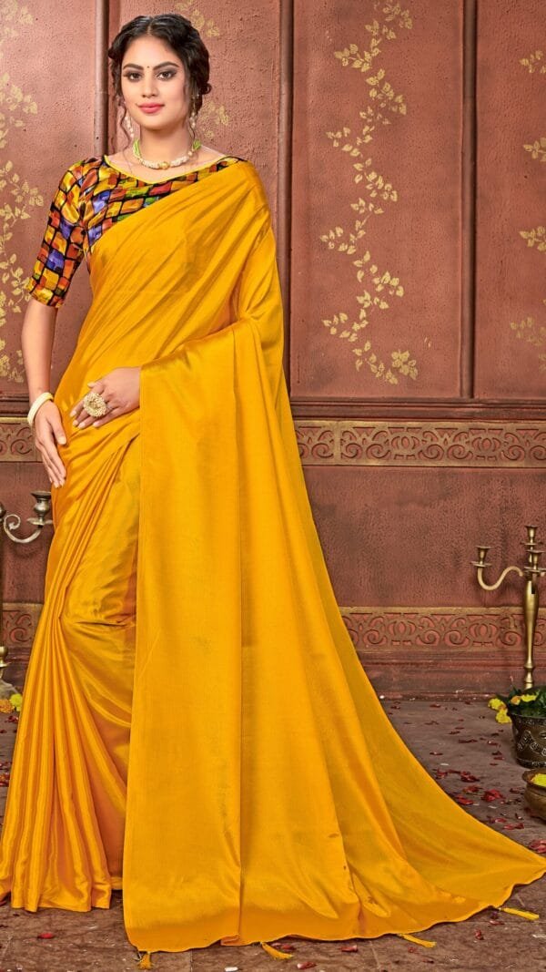 Saree Online Order Yellow Colour Saree - Designer Sarees Rs 500 to 1000